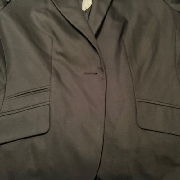 Chico's black lapel blazer lined with white polka dots office career Sz 1 US Med - Picture 6 of 11